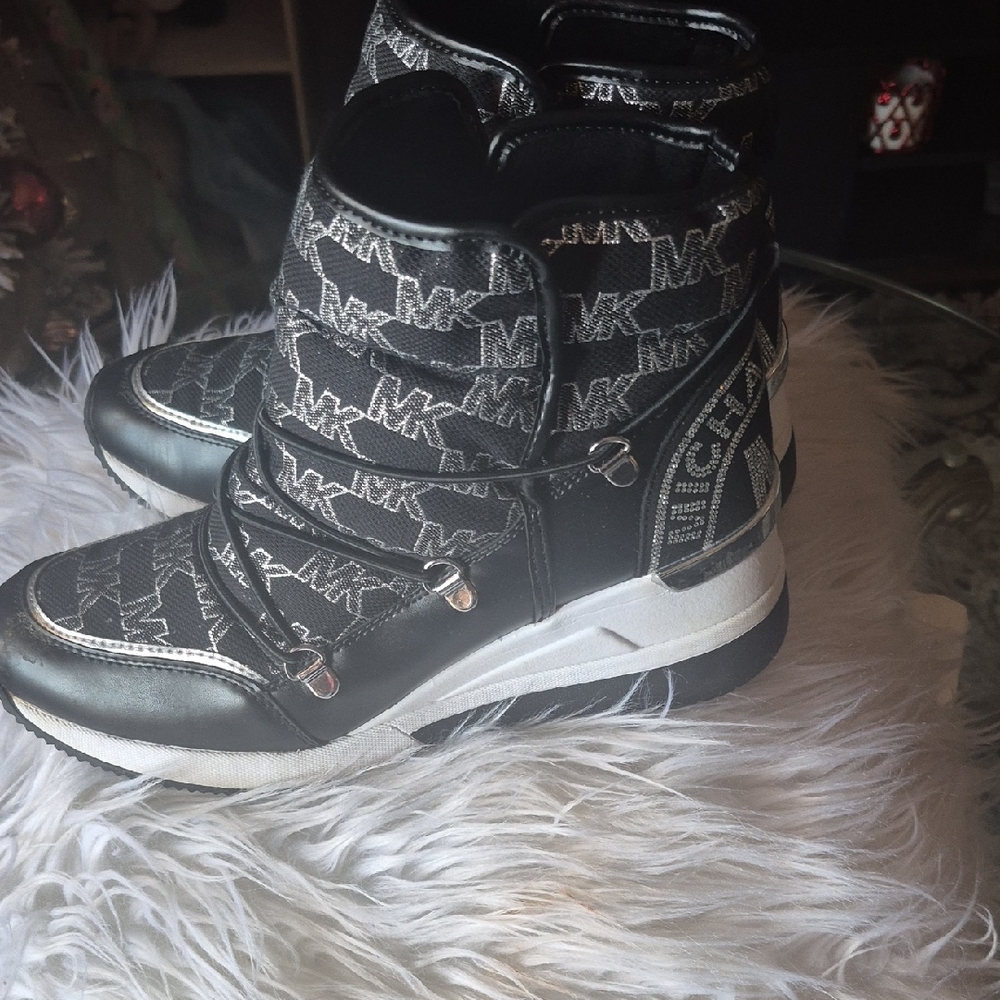 Michael Kors Black and Silver Logo Sneakers